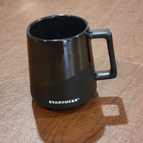 Starbucks 2017 Black Matte & Glossy Ceramic Coffee Tea Mug 14 oz Stoneware Mug - Picture 1 of 11